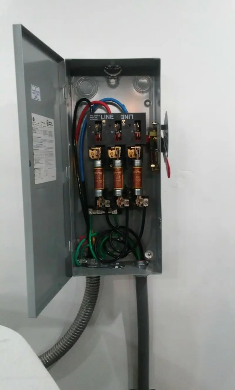 Three-phase disconnect switch installed for Electrical Wiring & Rewiring in Pemberton